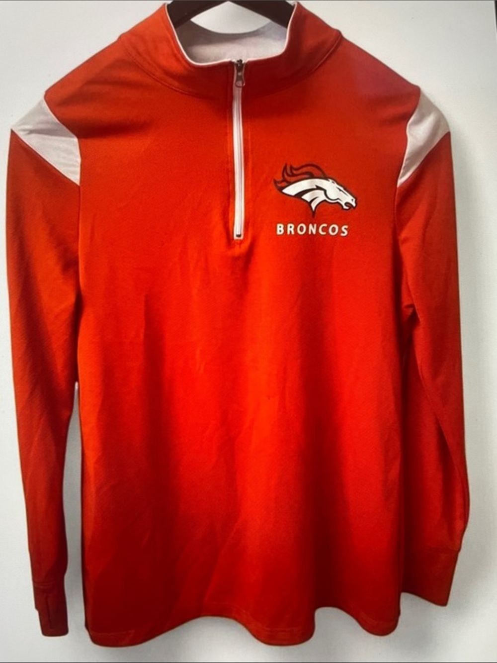 NFL Denver Broncos Orange Half-Zip Pullover Shirt